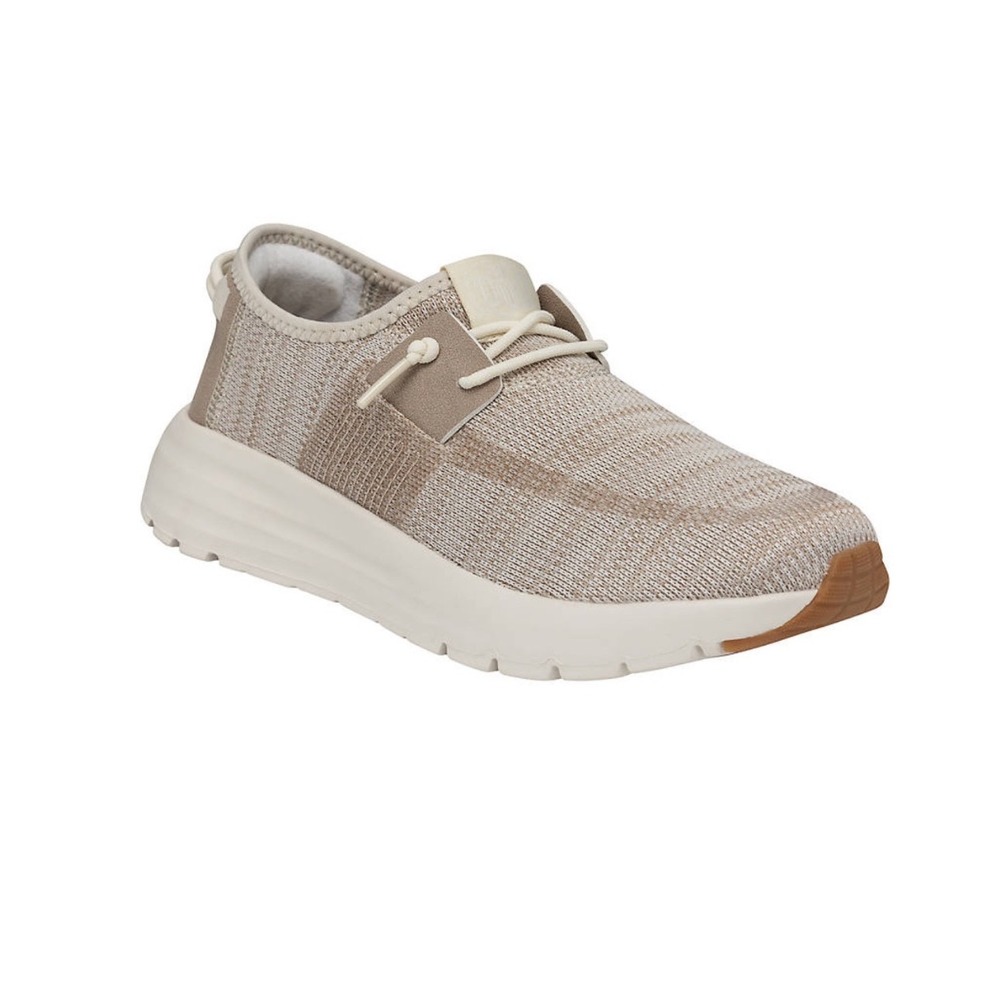 Hey Dude Women Sirocco Casual Sneakers Neutral Tan Cream Knit Slip On Size 7